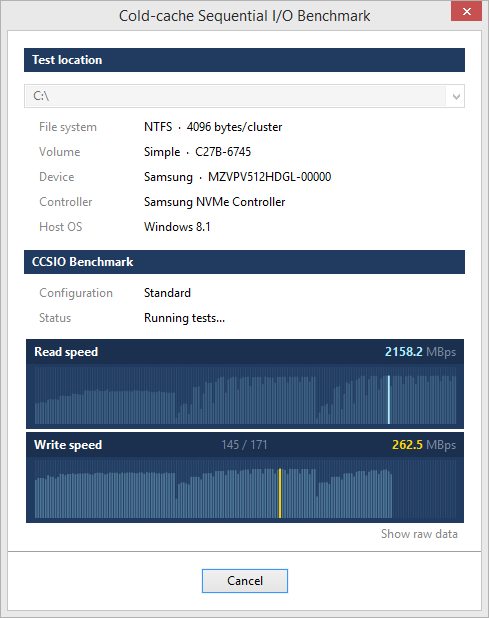 โปรแกรมทดสอบประสิทธิภาพฮาร์ดดิสก์ CCSIO Benchmark