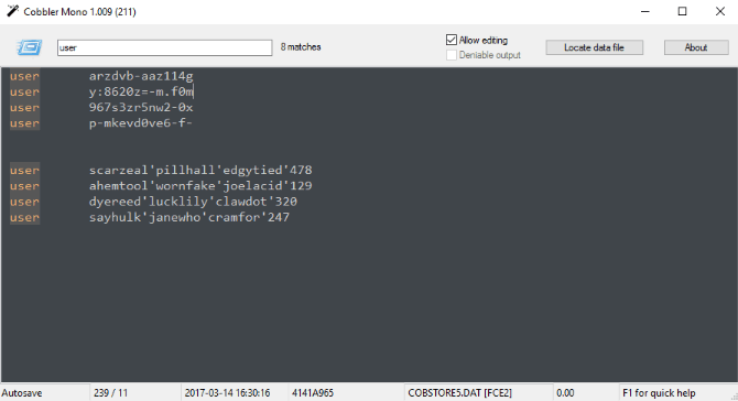 โปรแกรมเข้ารหัสข้อมูล Cobbler