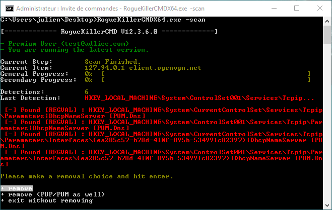 โปรแกรมลบมัลแวร์ กำจัดมัลแวร์ สแกนมัลแวร์ RogueKillerCMD