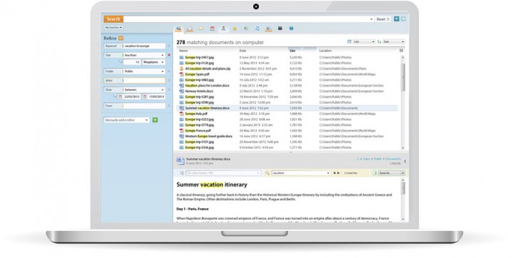 โปรแกรมค้นหาไฟล์ Copernic Desktop Search