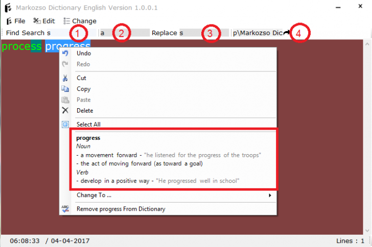 โปรแกรมดิกชันนารี Markozso Dictionary English
