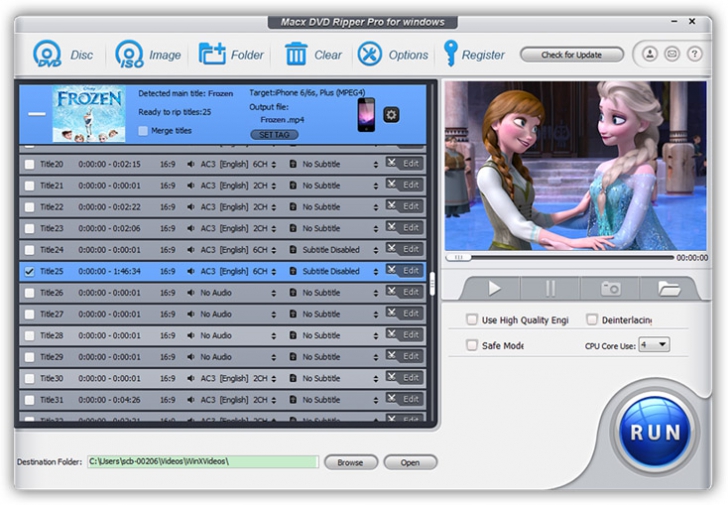 โปรแกรมไรท์แผ่นหนังดีวีดี MacX DVD Ripper Pro