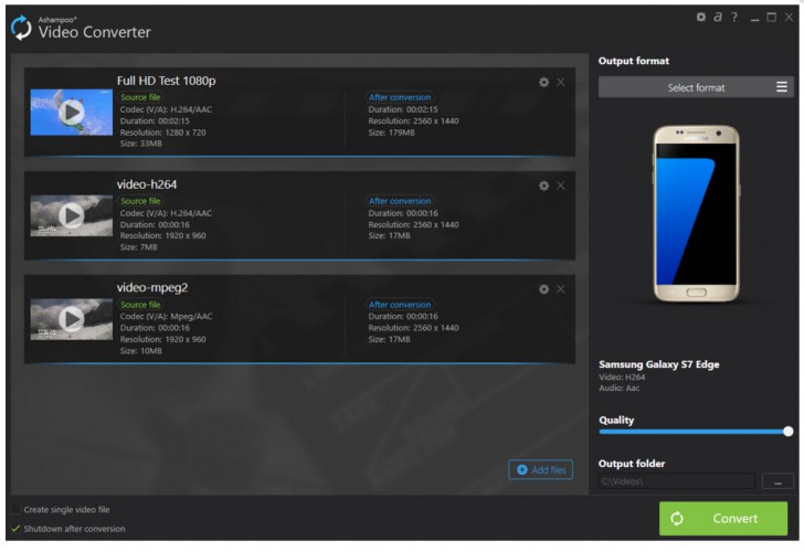 โปรแกรมแปลงไฟล์วิดีโอ Ashampoo Video Converter