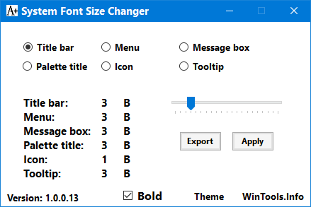 โปรแกรมเปลี่ยนขนาด System Font Size Changer โปรแกรมเปลี่ยนขนาด System Font Size Changer