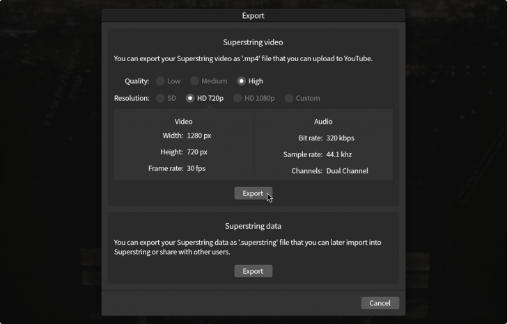 โปรแกรมสร้างเนื้อเพลง Superstring