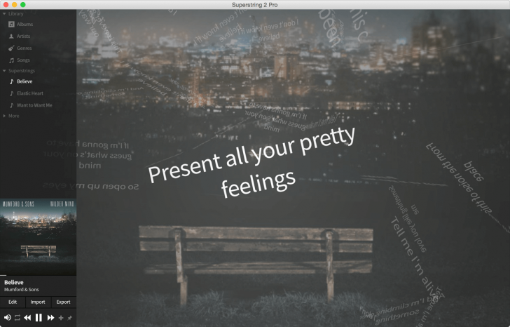 โปรแกรมสร้างเนื้อเพลง Superstring