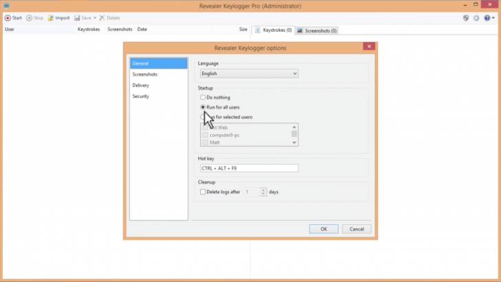 โปรแกรมบันทึกการใช้งาน Revealer Keylogger
