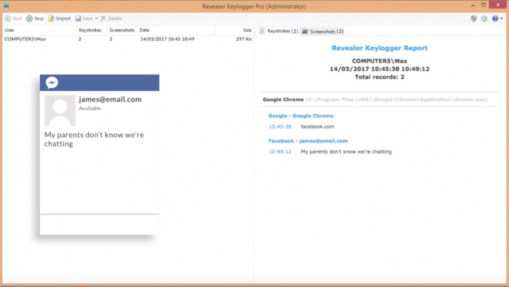 โปรแกรมบันทึกการใช้งาน Revealer Keylogger