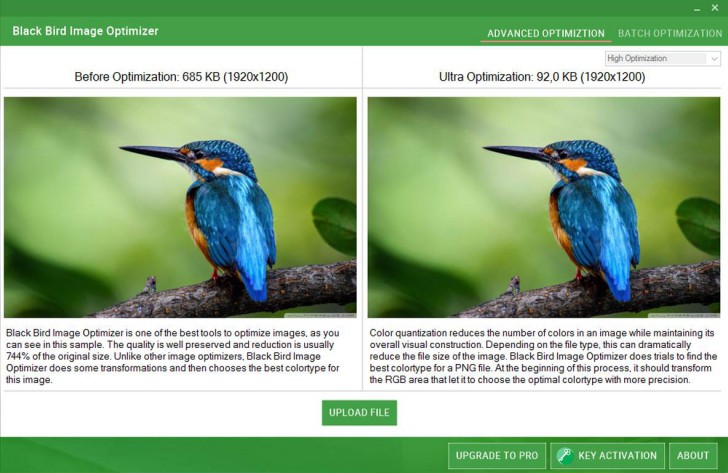 โปรแกรมลดขนาดไฟล์รูปภาพ Black Bird Image Optimizer