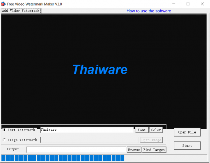 โปรแกรมใส่ลายน้ำลงบนวิดีโอ Free Video Watermark Maker