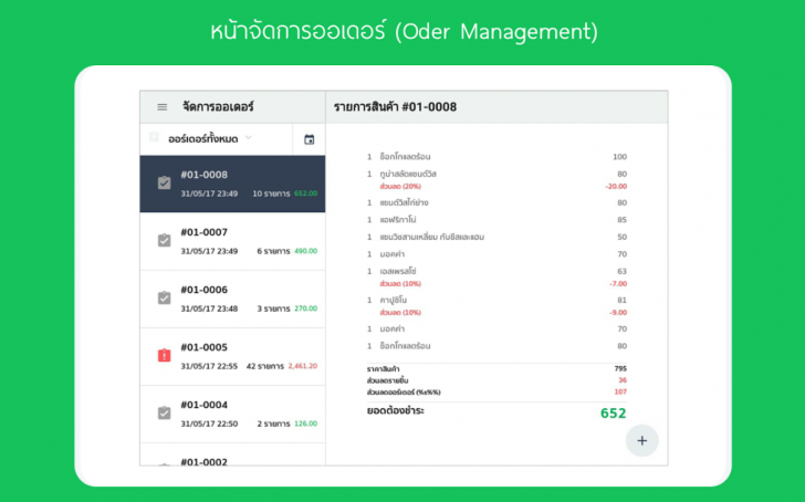 โปรแกรมจัดการร้านอาหาร ร้านกาแฟ ร้านเบเกอรี่ POS Step
