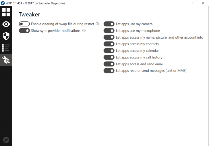 WPD (โปรแกรม WPD ตั้งค่าความเป็นส่วนตัวบน Window 10 ไม่ต้องติดตั้ง ฟรี) : 