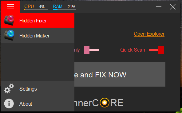 Hidden Fixer (โปรแกรม Hidden Fixer แก้ไขไวรัสซ่อนไฟล์ โฟลเดอร์หาย ฟรี) : 