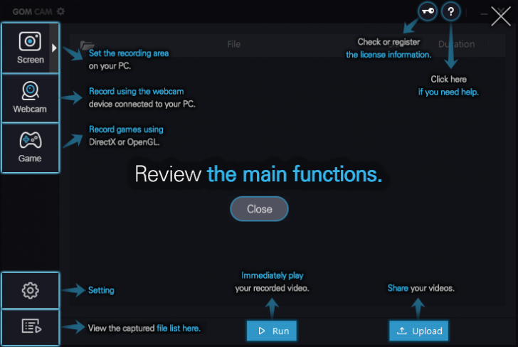 GOM Cam (โปรแกรม GOM Cam อัดวิดีโอหน้าจอ แชร์วิดีโอลง YouTube) : 