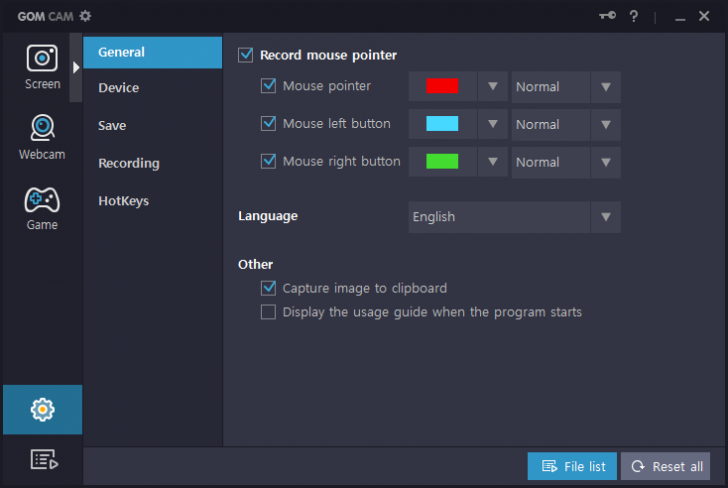 โปรแกรมอัดวิดีโอหน้าจอ Gom Cam