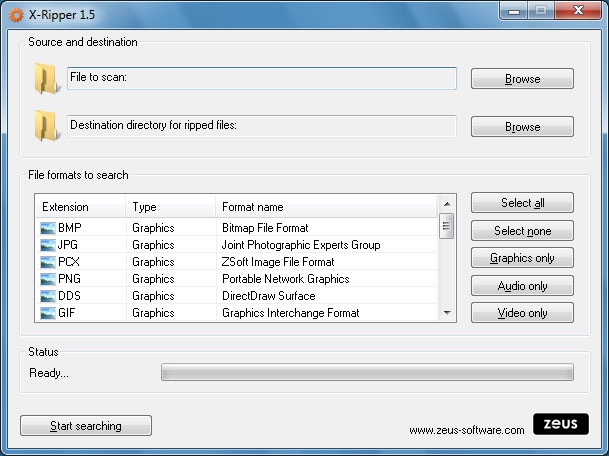 โปรแกรมค้นหาไฟล์ X-Ripper โปรแกรมค้นหาไฟล์ X-Ripper