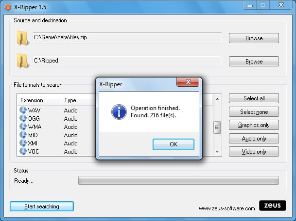 โปรแกรมค้นหาไฟล์ X-Ripper โปรแกรมค้นหาไฟล์ X-Ripper