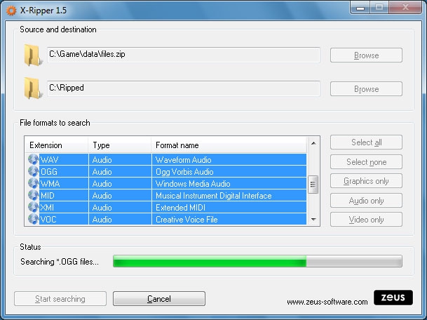 โปรแกรมค้นหาไฟล์ X-Ripper โปรแกรมค้นหาไฟล์ X-Ripper