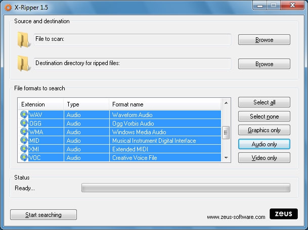 โปรแกรมค้นหาไฟล์ X-Ripper โปรแกรมค้นหาไฟล์ X-Ripper