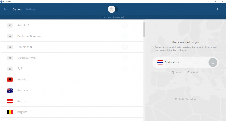 โปรแกรมสำหรับเข้าเว็บต่างประเทศ NordVPN 