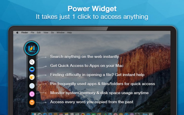  โปรแกรมแสดงทางลัด Power Widget