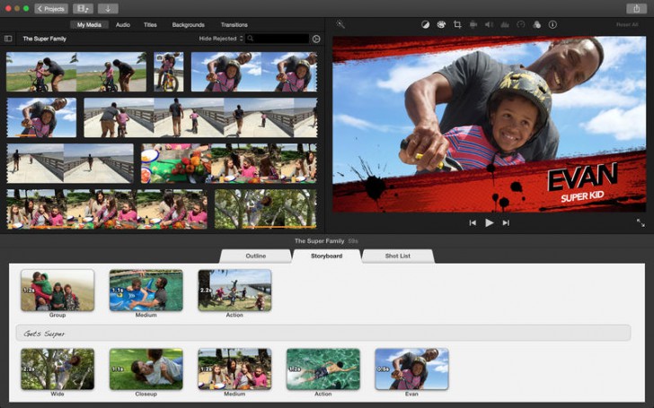 โปรแกรมตัดต่อวิดีโอ iMovie