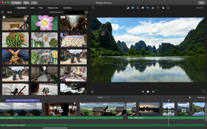 โปรแกรมตัดต่อวิดีโอ iMovie