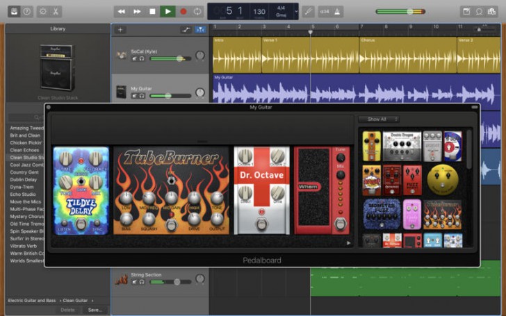 โปรแกรมเสียงดนตรี เครื่องดนตรี GarageBand