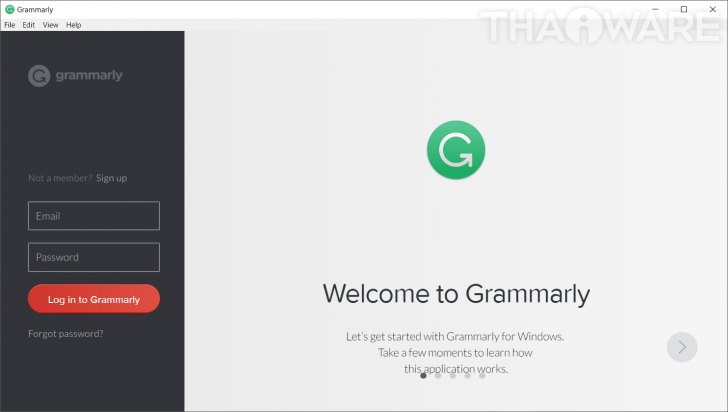 โปรแกรมช่วยตรวจสอบประโยคหรือคำในภาษาอังกฤษ Grammarly 