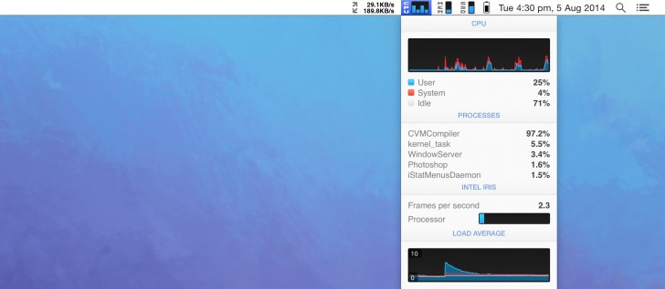 โปรแกรมแสดงสถานะเครื่อง iStat Menus