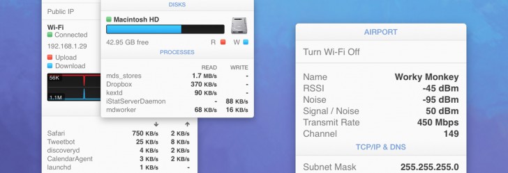 โปรแกรมแสดงสถานะเครื่อง iStat Menus