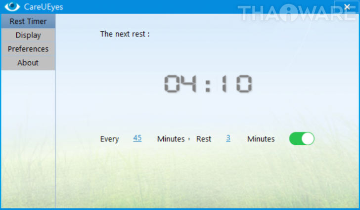 โปรแกรมถนอมสายตา CareUEyes