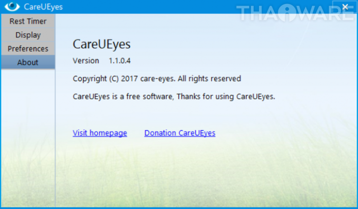 CareUEyes (โปรแกรม CareUEyes ตั้งเวลาพักสายตา ปรับความสว่างลดแสงสีฟ้า บนหน้าจอ) : 