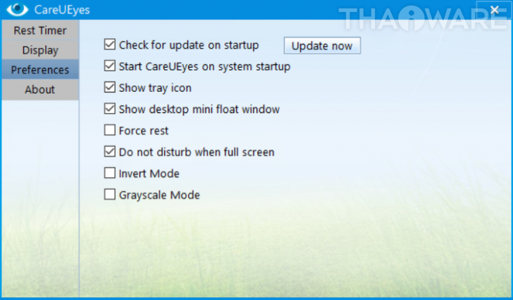 CareUEyes (โปรแกรม CareUEyes ตั้งเวลาพักสายตา ปรับความสว่างลดแสงสีฟ้า บนหน้าจอ) : 