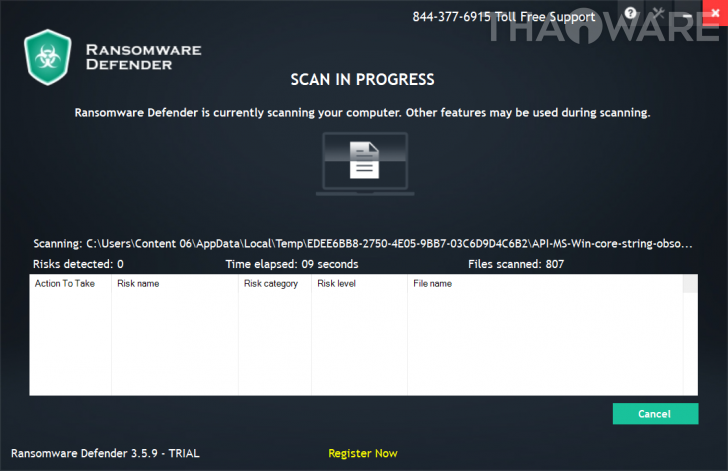 โปรแกรมป้องกันมัลแวร์เรียกค่าไถ่ Ransomware Defender