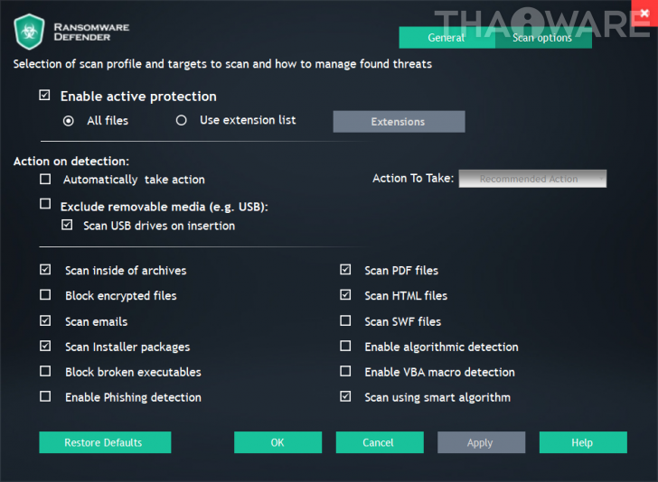 โปรแกรมป้องกันมัลแวร์เรียกค่าไถ่ Ransomware Defender