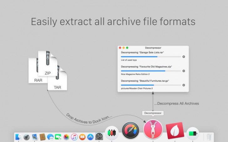โปรแกรมแตกไฟล์ Decompressor 