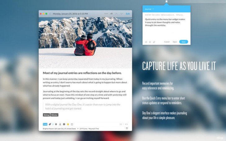 โปรแกรมจดบันทึก เขียนไดอารี่ Day One