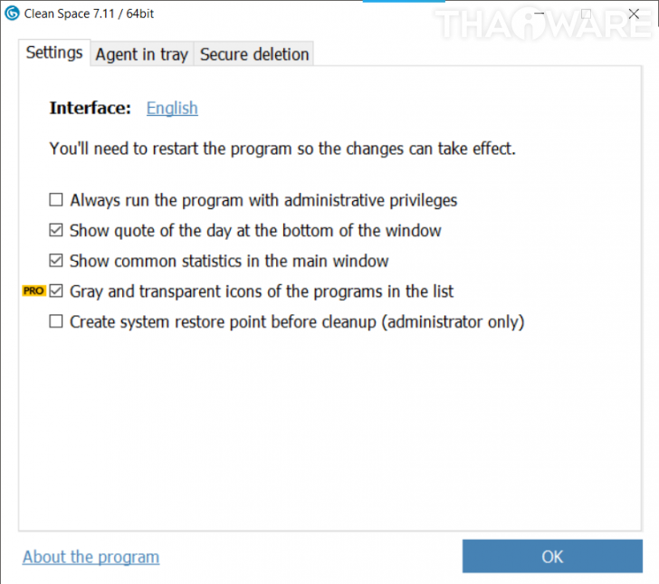 Clean Space (โปรแกรม Clean Space ล้างไฟล์ขยะ ช่วยเพิ่มเนื้อที่เก็บข้อมูลบนพีซี ฟรี) : 