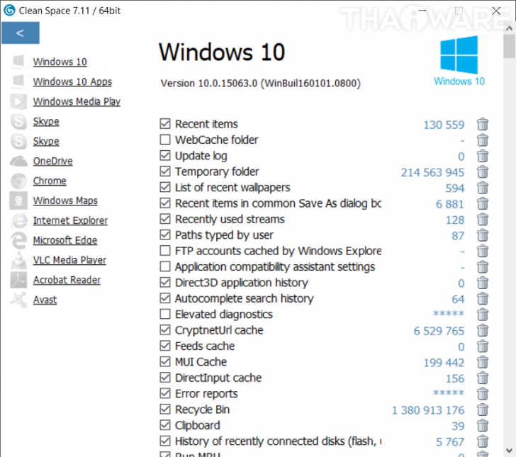 โปรแกรมล้างไฟล์ขยะ Clean Space