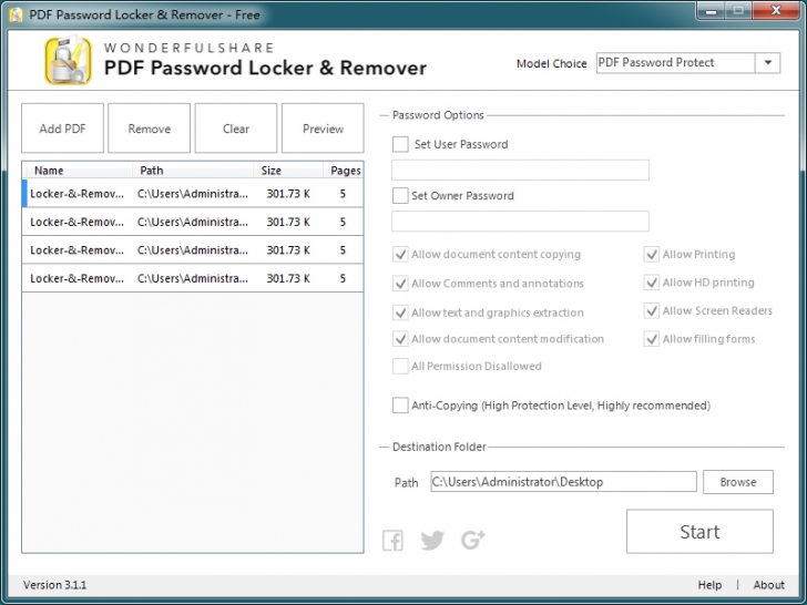 โปรแกรมล็อกไฟล์ ปลดล็อกไฟล์ PDF Password Locker & Remover