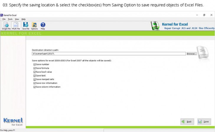 โปรแกรมกู้ไฟล์ Kernel Excel Recovery Software