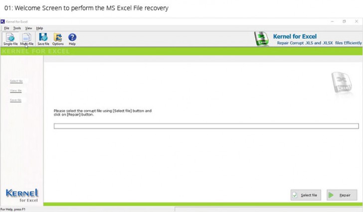 โปรแกรมกู้ไฟล์ Kernel Excel Recovery Software