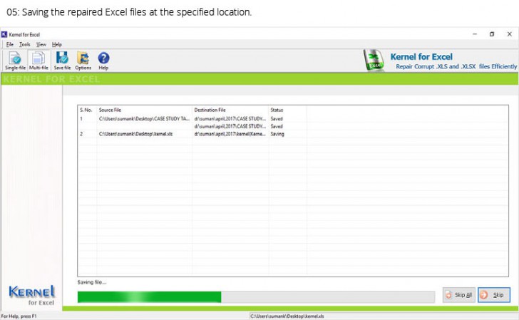 โปรแกรมกู้ไฟล์ Kernel Excel Recovery Software