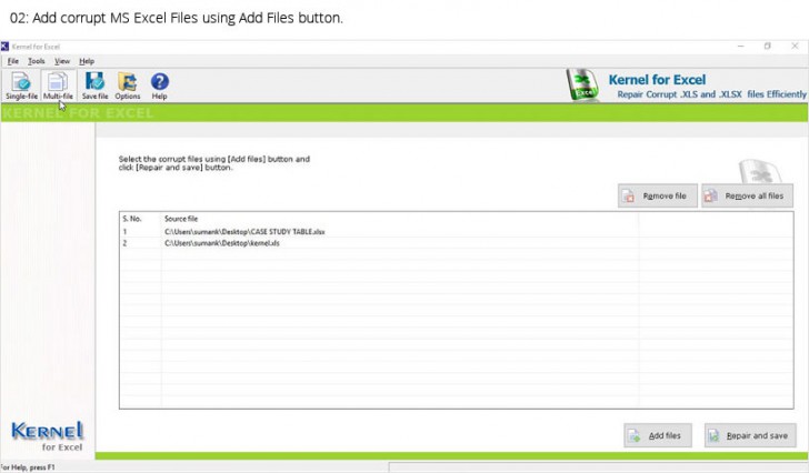 โปรแกรมกู้ไฟล์ Kernel Excel Recovery Software