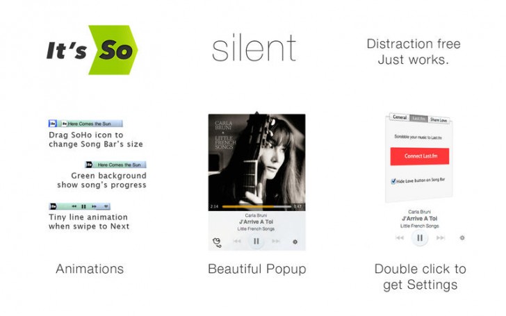 SoHo (โปรแกรม SoHo เล่นเพลง แสดงชื่อเพลงบน Menu bar บนเครื่อง Mac ฟรี)