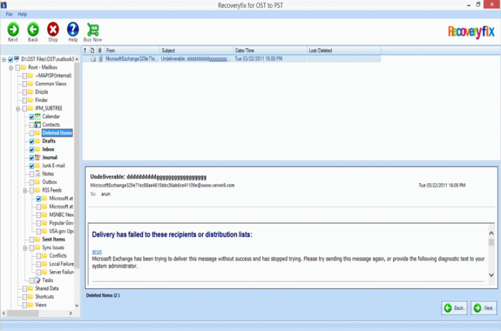 โปรแกรมซ่อมไฟล์ Recoveryfix For OST To PST