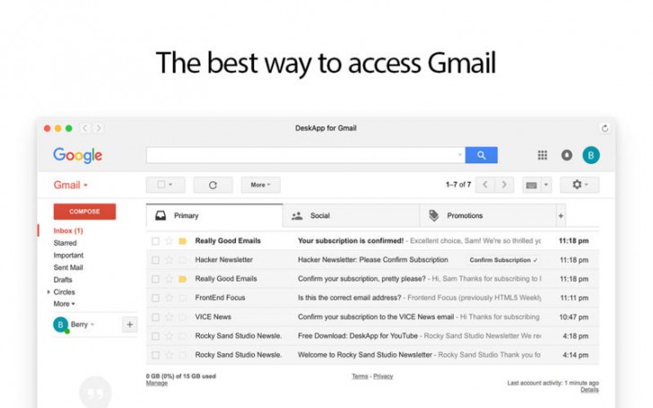 โปรแกรมเช็คเมล Mail for Gmail