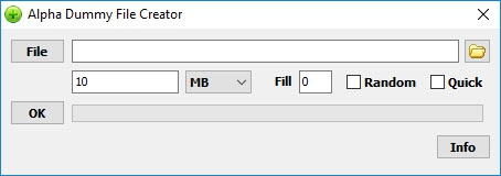 โปรแกรมสร้างไฟล์จำลอง Alpha Dummy File Creator โปรแกรมสร้างไฟล์จำลอง Alpha Dummy File Creator