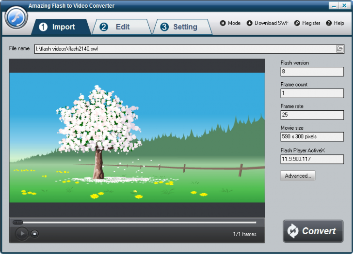 โปรแกรมแปลงไฟล์วิดีโอ Flash to Video Converter